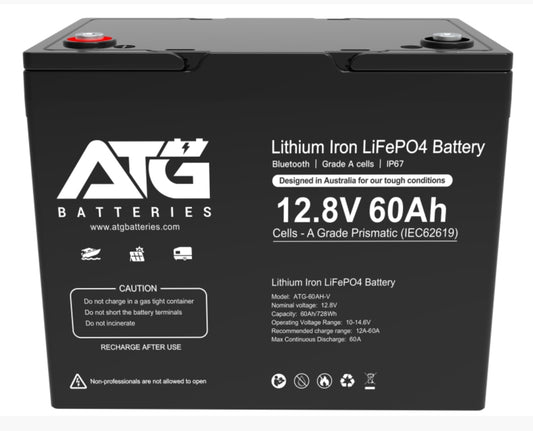 ATG 12V 60AH Lithium Battery - Now with 67AH A Grade Prismatic Cells