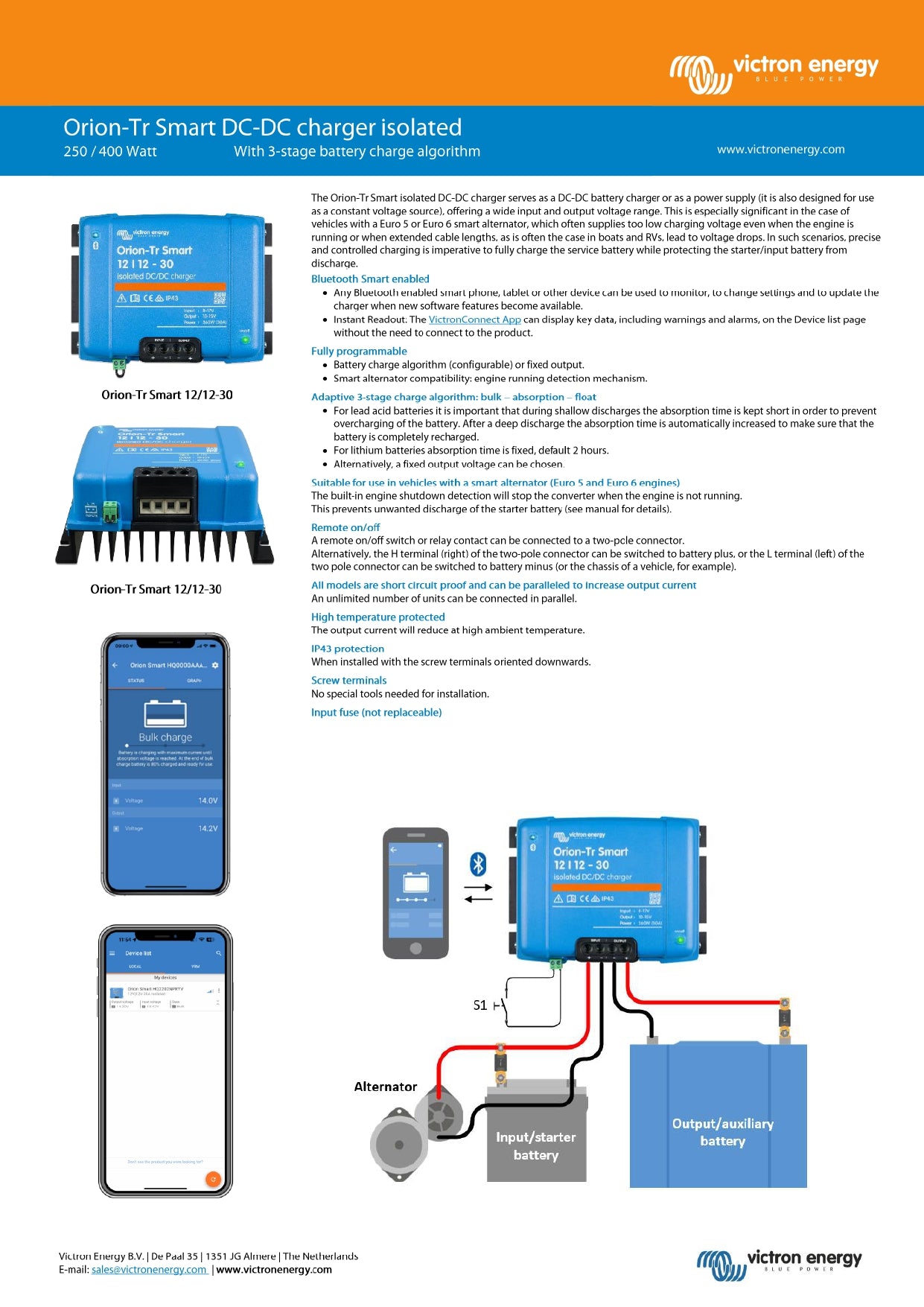 Victron Orion-Tr Smart 12V-48V 8A DC-DC Charger