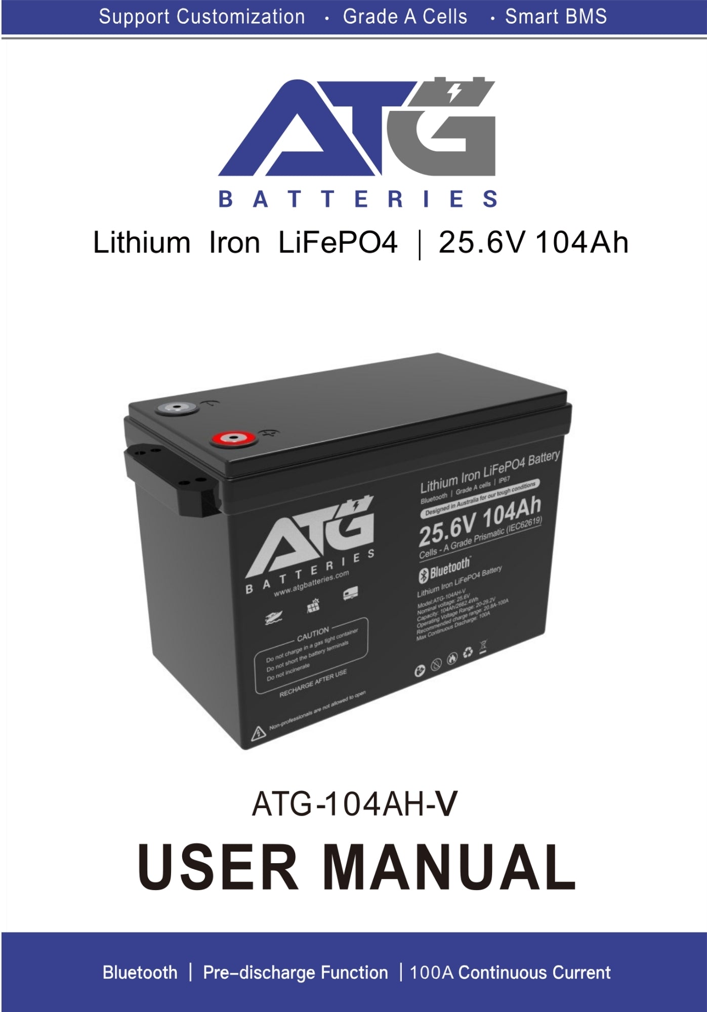 ATG 24V 104AH Lithium Battery