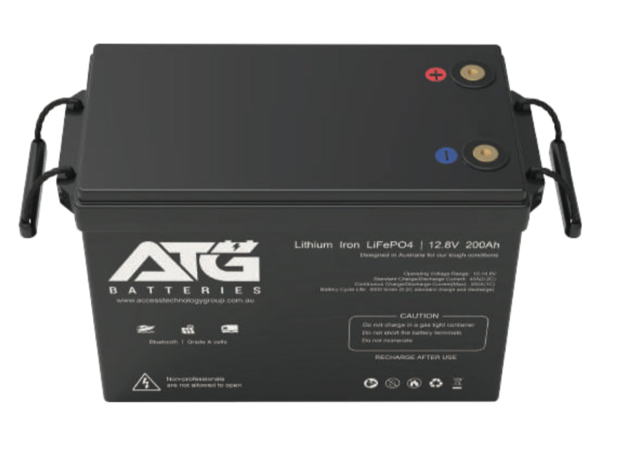 ATG 12V 200AH LifePo4 Lithium Battery, new smaller design with Bluetooth