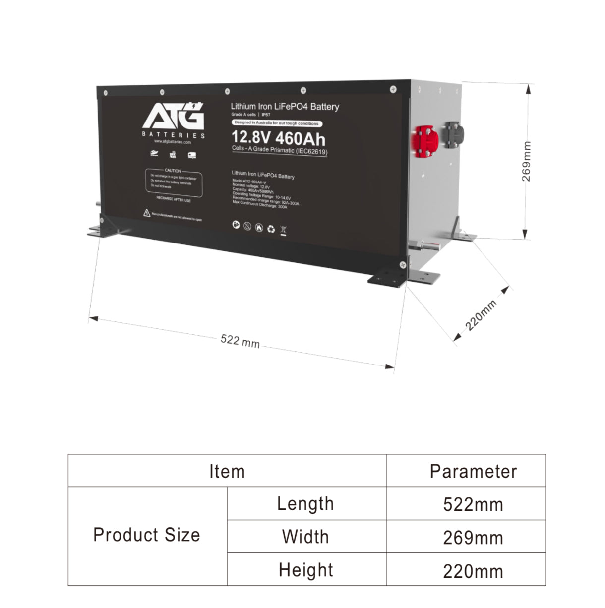 ATG 12V 460AH Lithium Battery