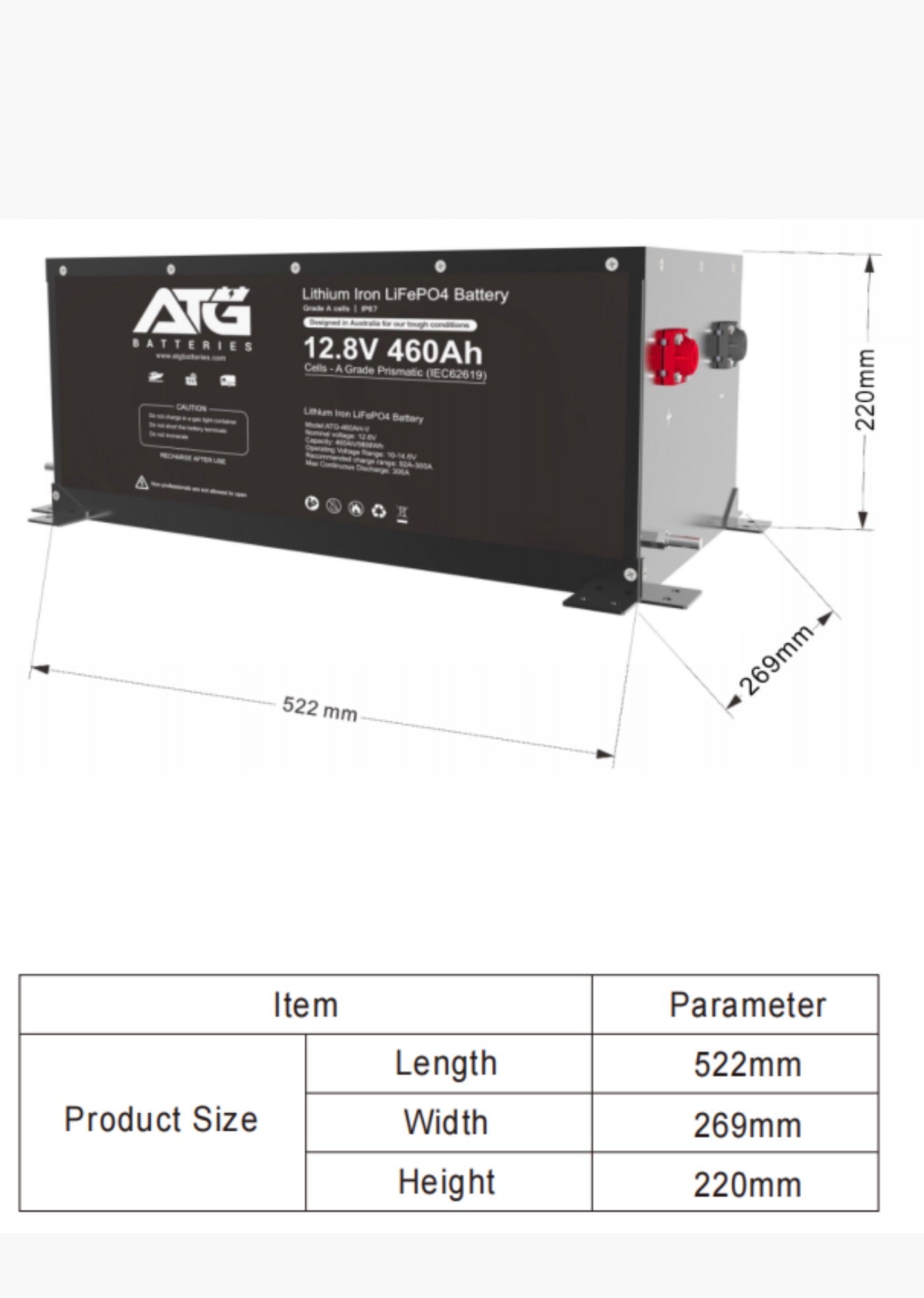 ATG 12V 460AH Lithium Battery