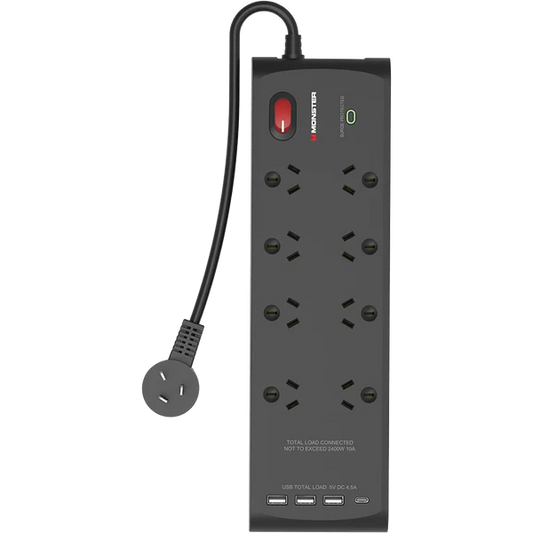 Monster 8 Socket Surge Protection with USB